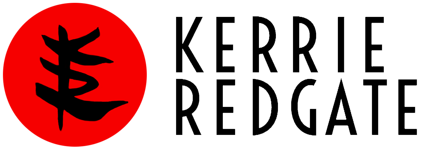 KR on red circle Kerrie Redgate | logomark